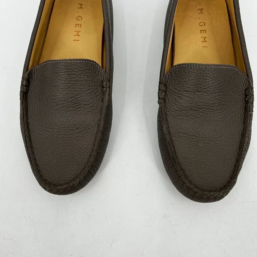 M. GEMI Women's Felize Taupe Gray Leather Driving Moccasin Loafer Shoes Size 5